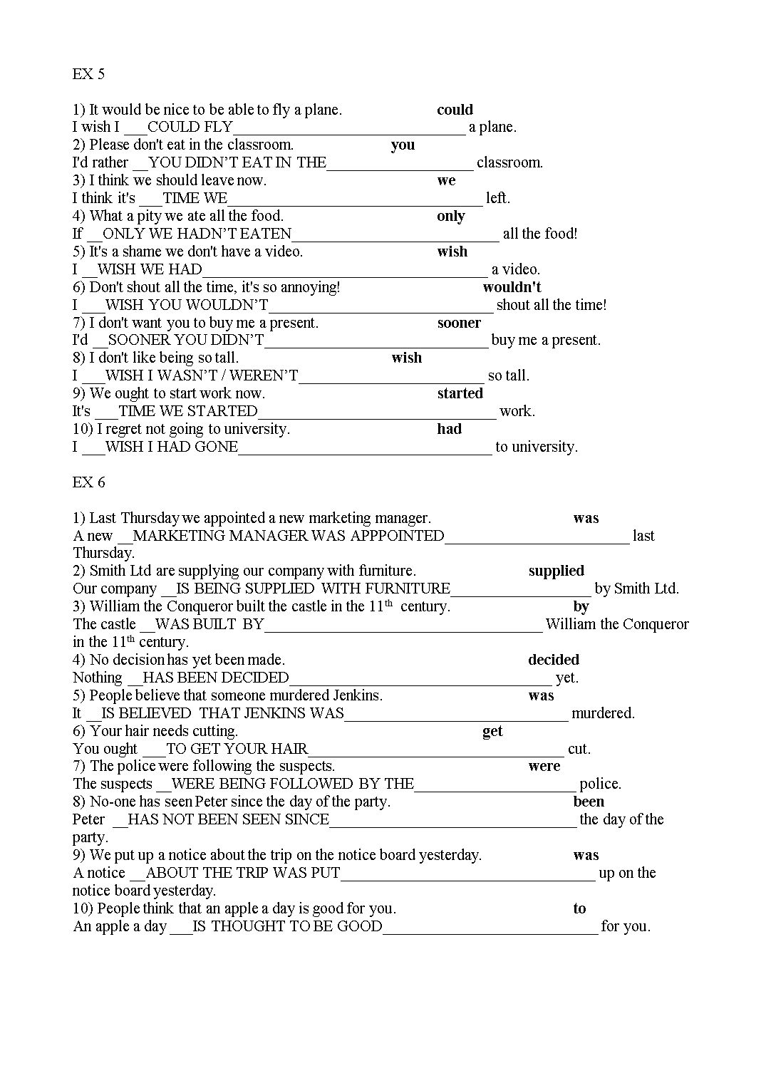 Use of English - Key word transformation trang 3