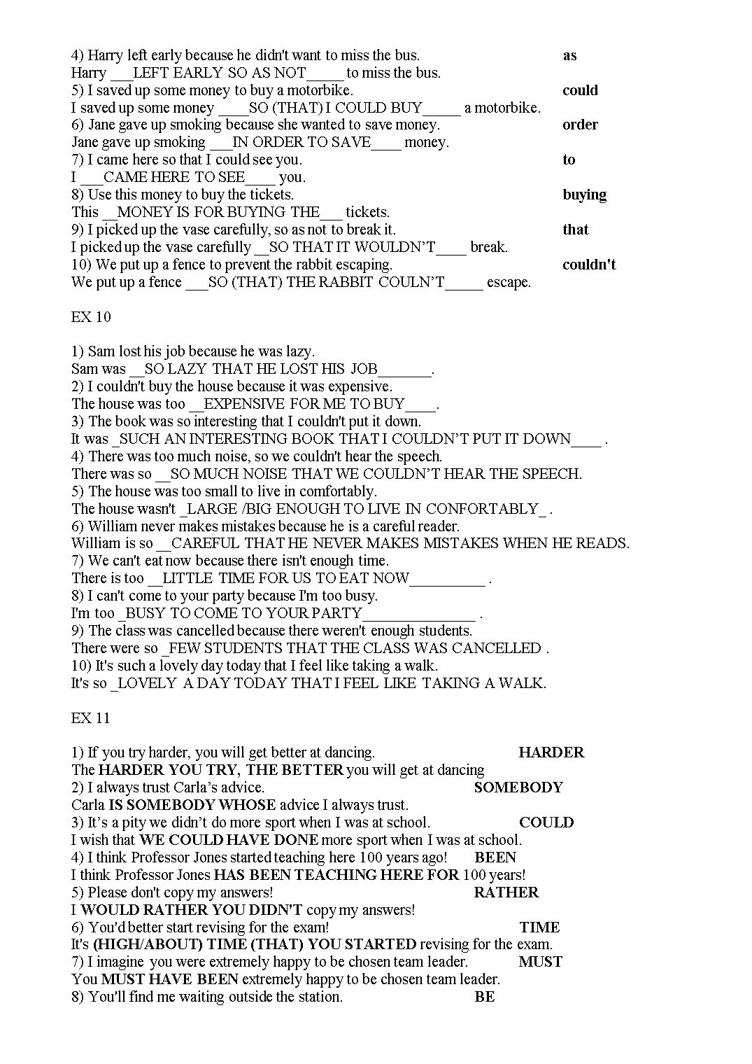 Use of English - Key word transformation trang 5