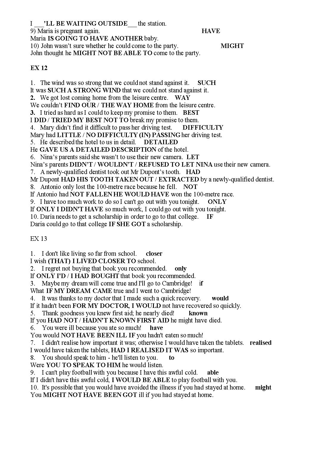 Use of English - Key word transformation trang 6