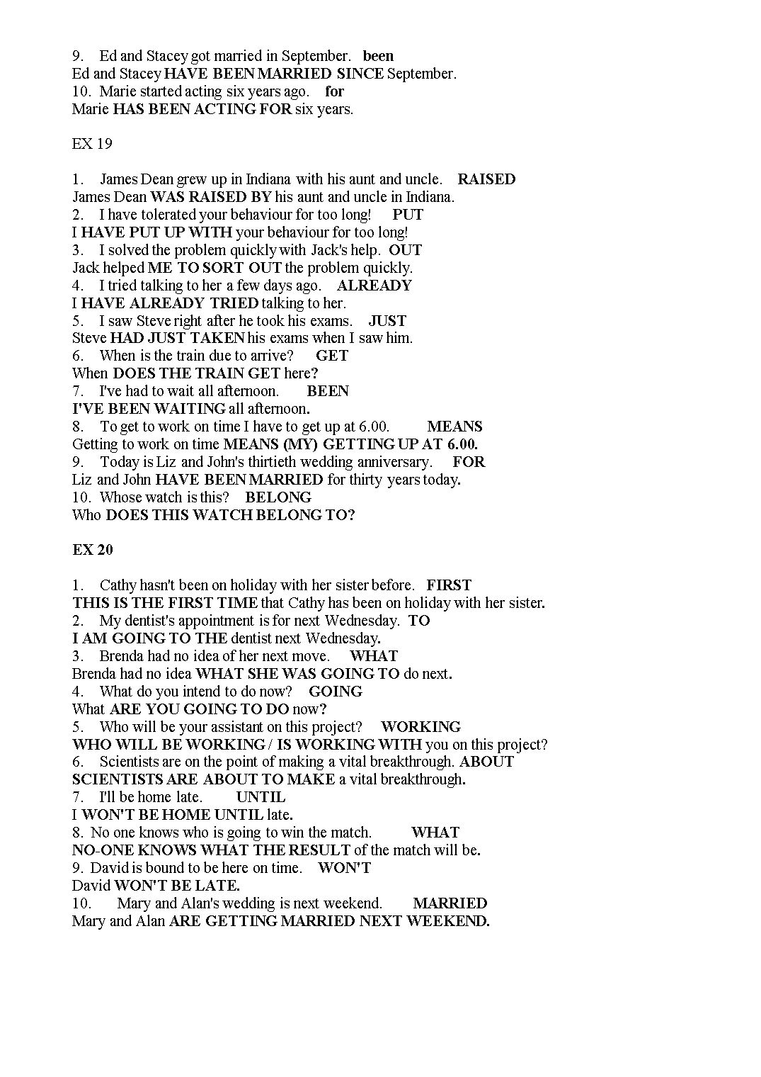 Use of English - Key word transformation trang 9