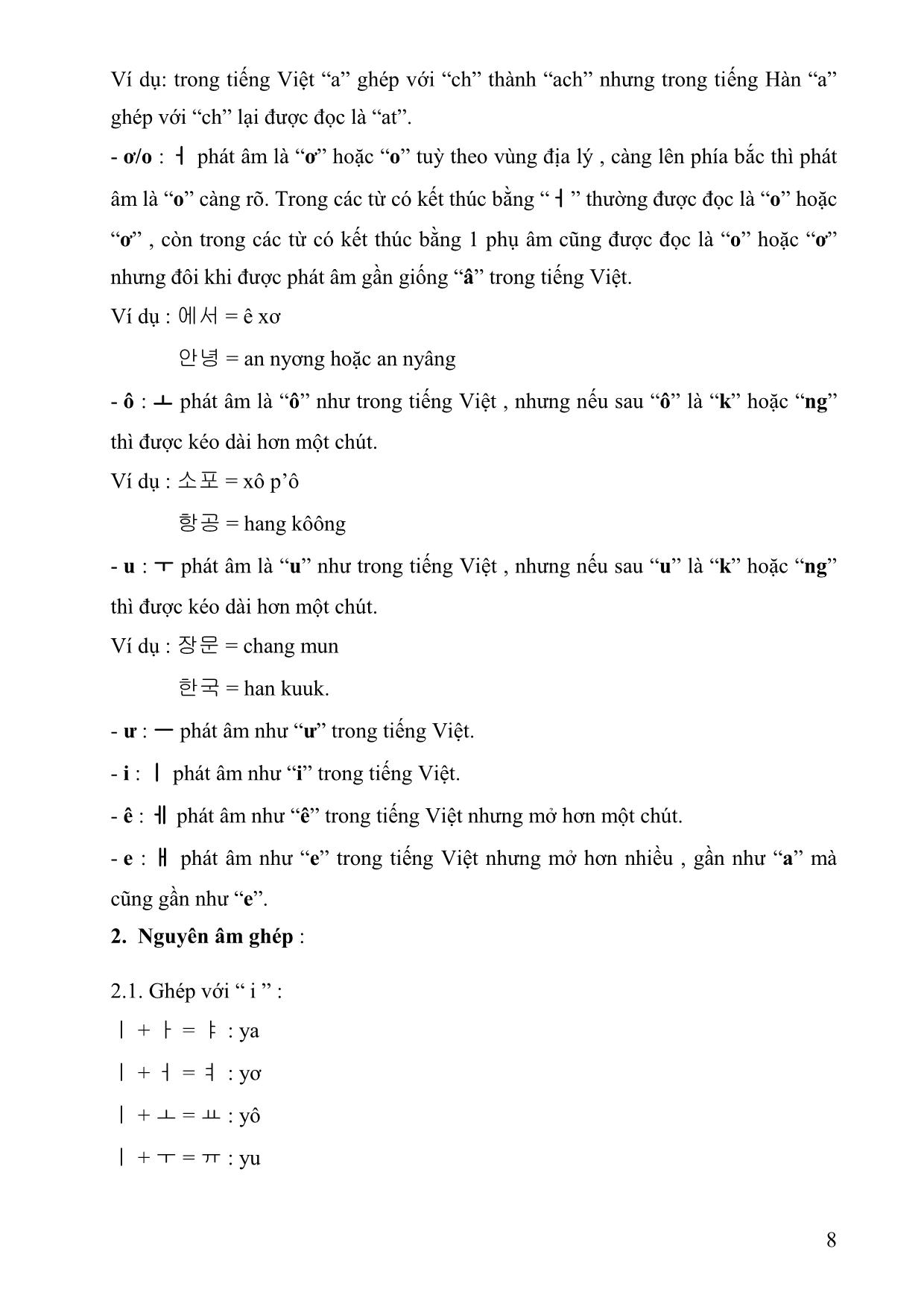 Giáo trình Chương trình tiếng Hàn cơ bản trang 8