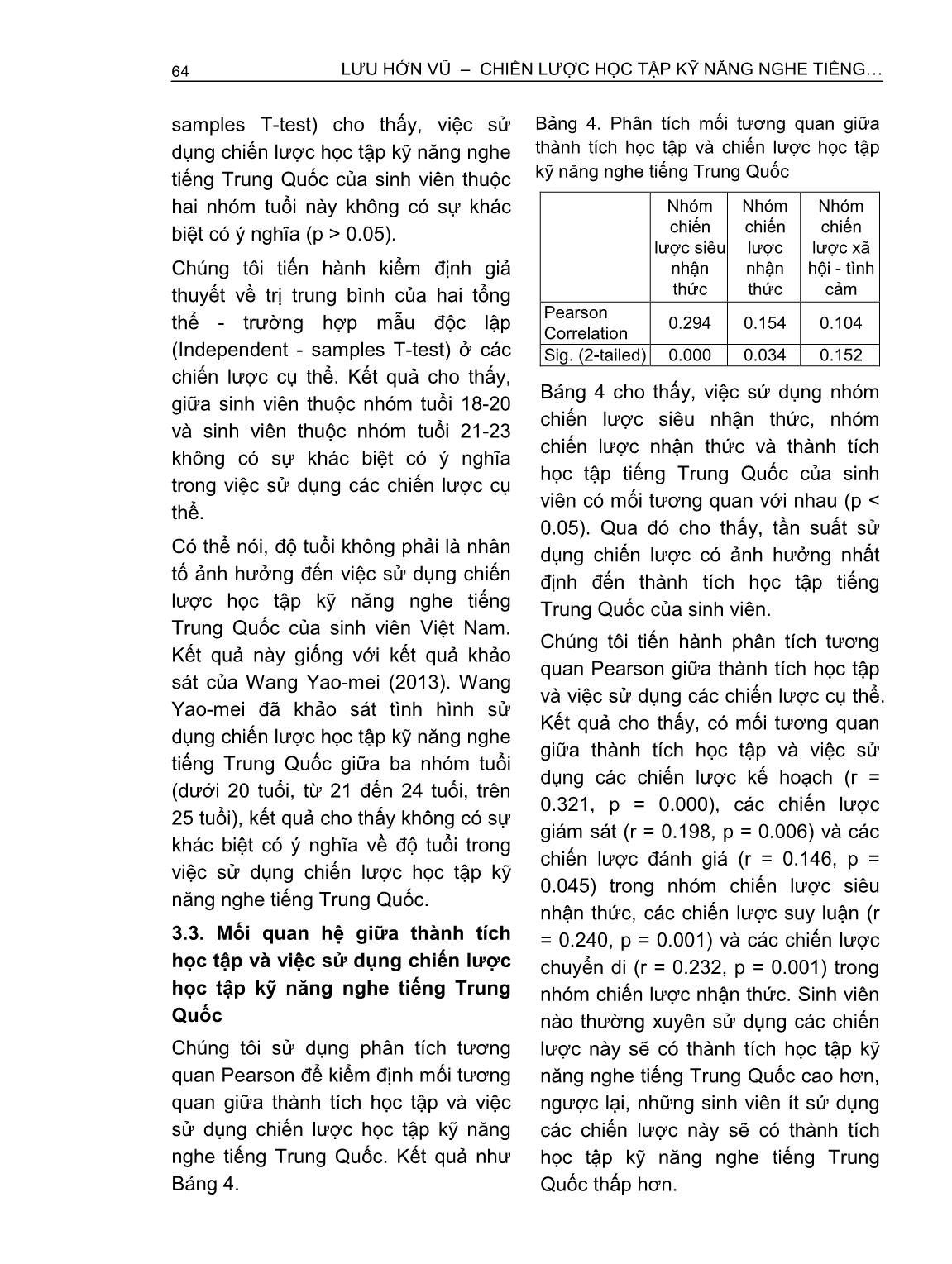 Chiến lược học tập kỹ năng nghe tiếng Trung Quốc của sinh viên Việt Nam trang 6
