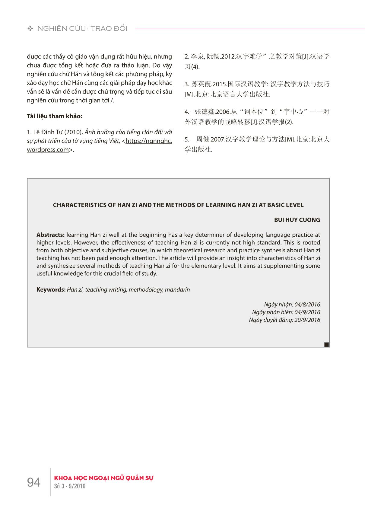 Đặc điểm chữ hán và phương pháp dạy học chữ Hán giai đoạn cơ sở trang 7