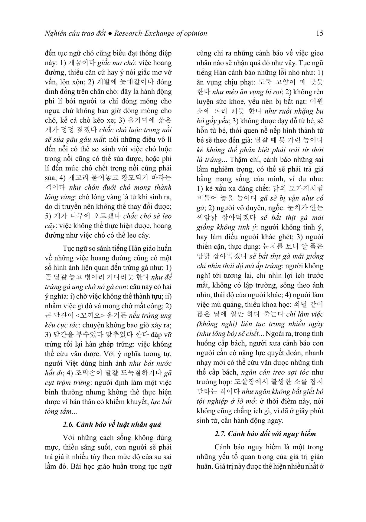 Giá trị giáo huấn của tục ngữ so sánh tiếng Hàn (Trọng tâm là các đơn vị có yếu tố chỉ con giáp) trang 6