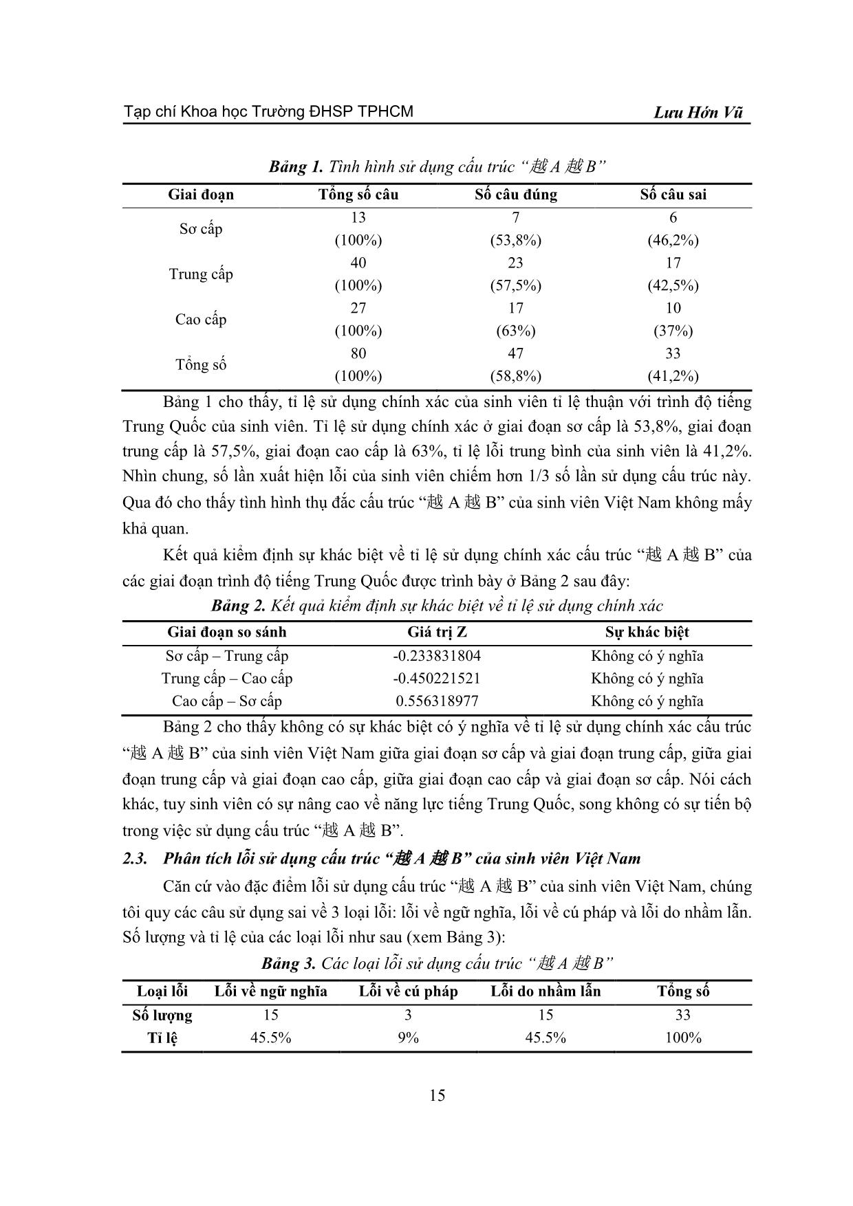 Phân tích lỗi sử dụng cấu trúc “yue A yue B” (越 A 越 B) của sinh viên Việt Nam trang 3