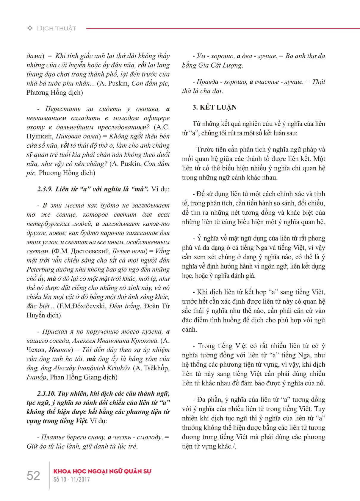 Liên từ kết hợp “a” trong tiếng Nga và các cách truyền đạt sang tiếng Việt trang 7