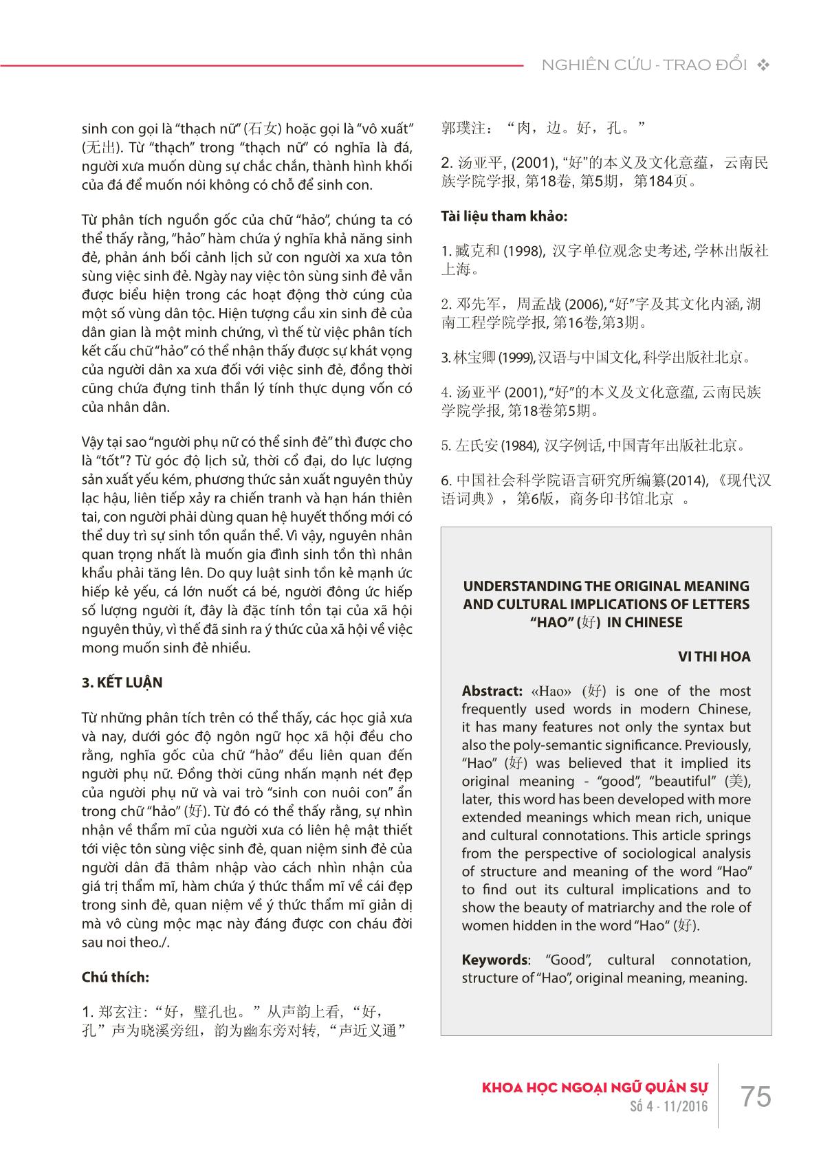 Tìm hiểu nghĩa gốc và hàm ý văn hóa của chữ “hảo” ( 好) trong tiếng Hán trang 3
