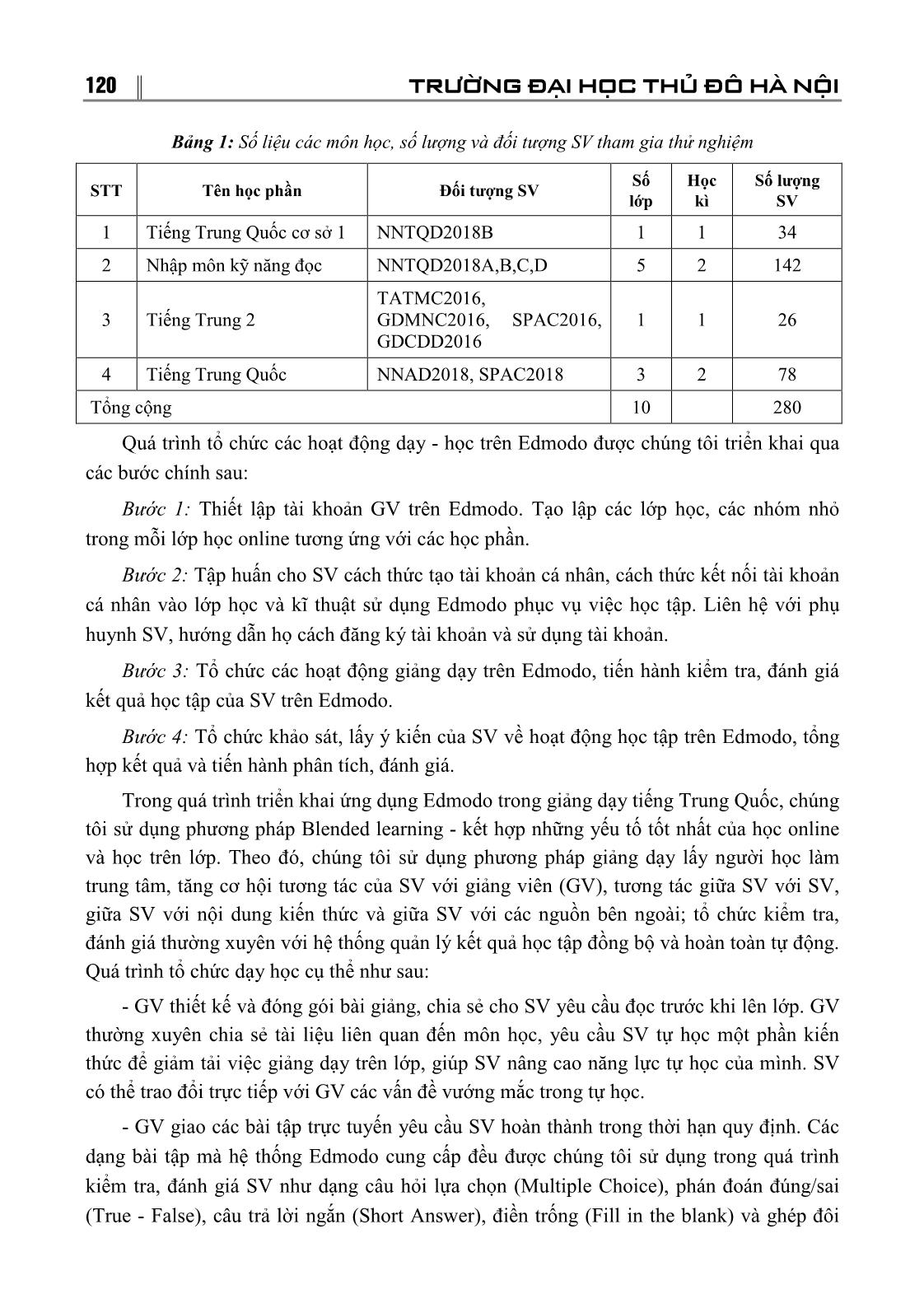 Ứng dụng mạng xã hội học tập Edmodo vào giảng dạy tiếng Trung Quốc giai đoạn cơ sở tại trường Đại học Thủ đô Hà Nội trang 3