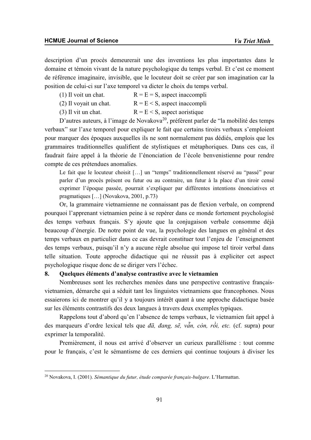 Vers une grammaire contrastive des temps verbaux pour les apprenants Vietnamiens du Français Langue Étrangère (FLE) trang 9