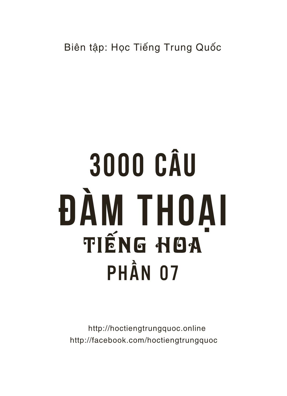 3000 Câu đàm thoại tiếng Hoa - Phần 7 trang 2