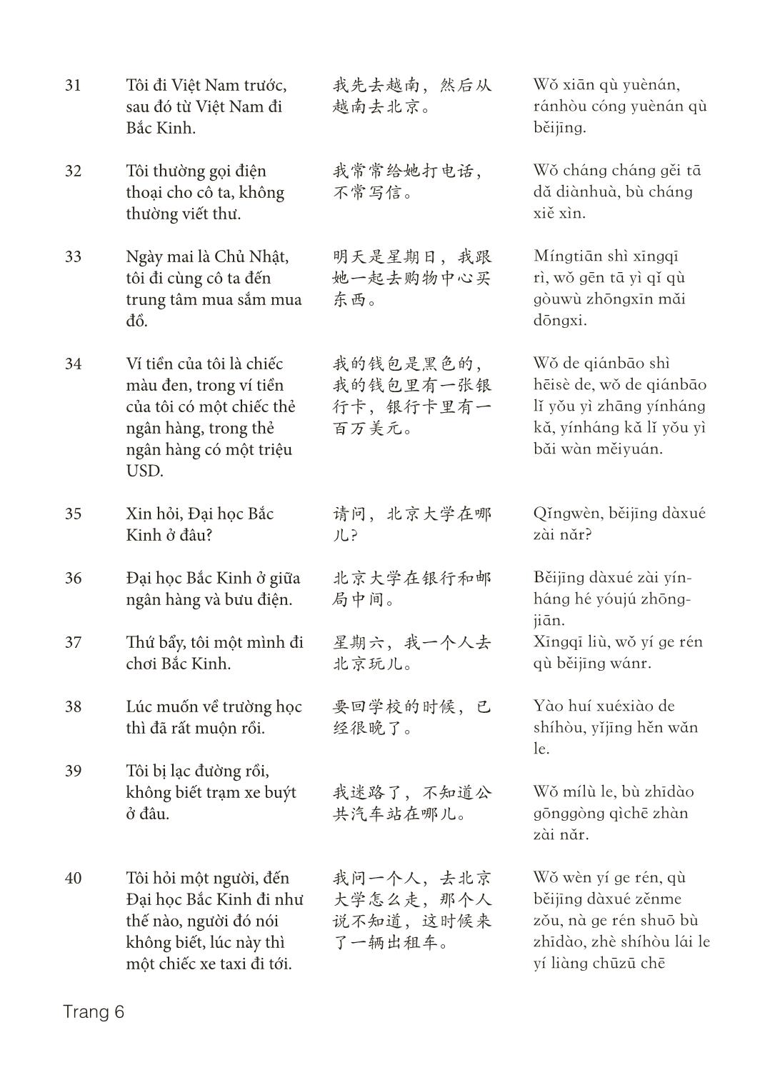 3000 Câu đàm thoại tiếng Hoa - Phần 7 trang 6
