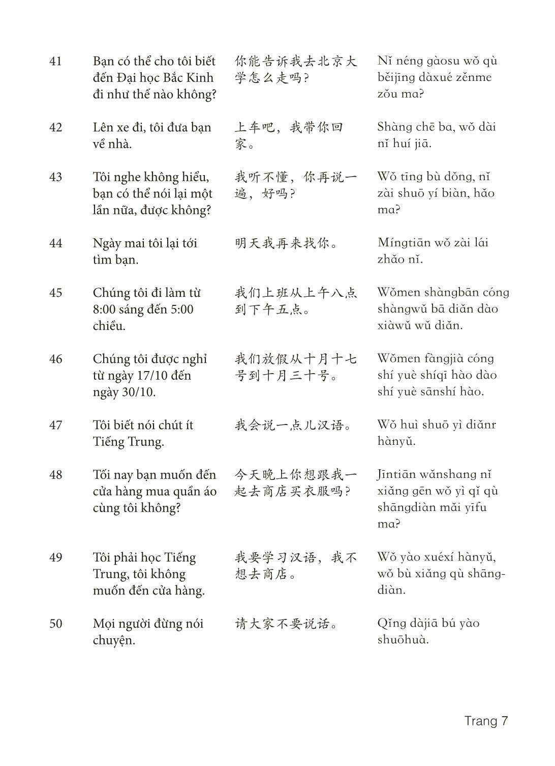 3000 Câu đàm thoại tiếng Hoa - Phần 7 trang 7