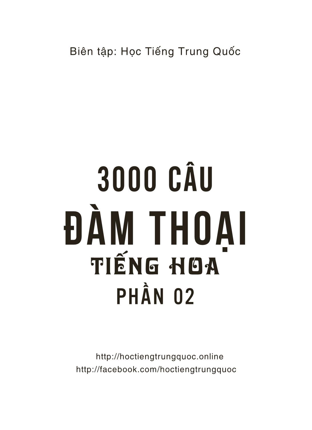 3000 Câu đàm thoại tiếng Hoa - Phần 2 trang 2