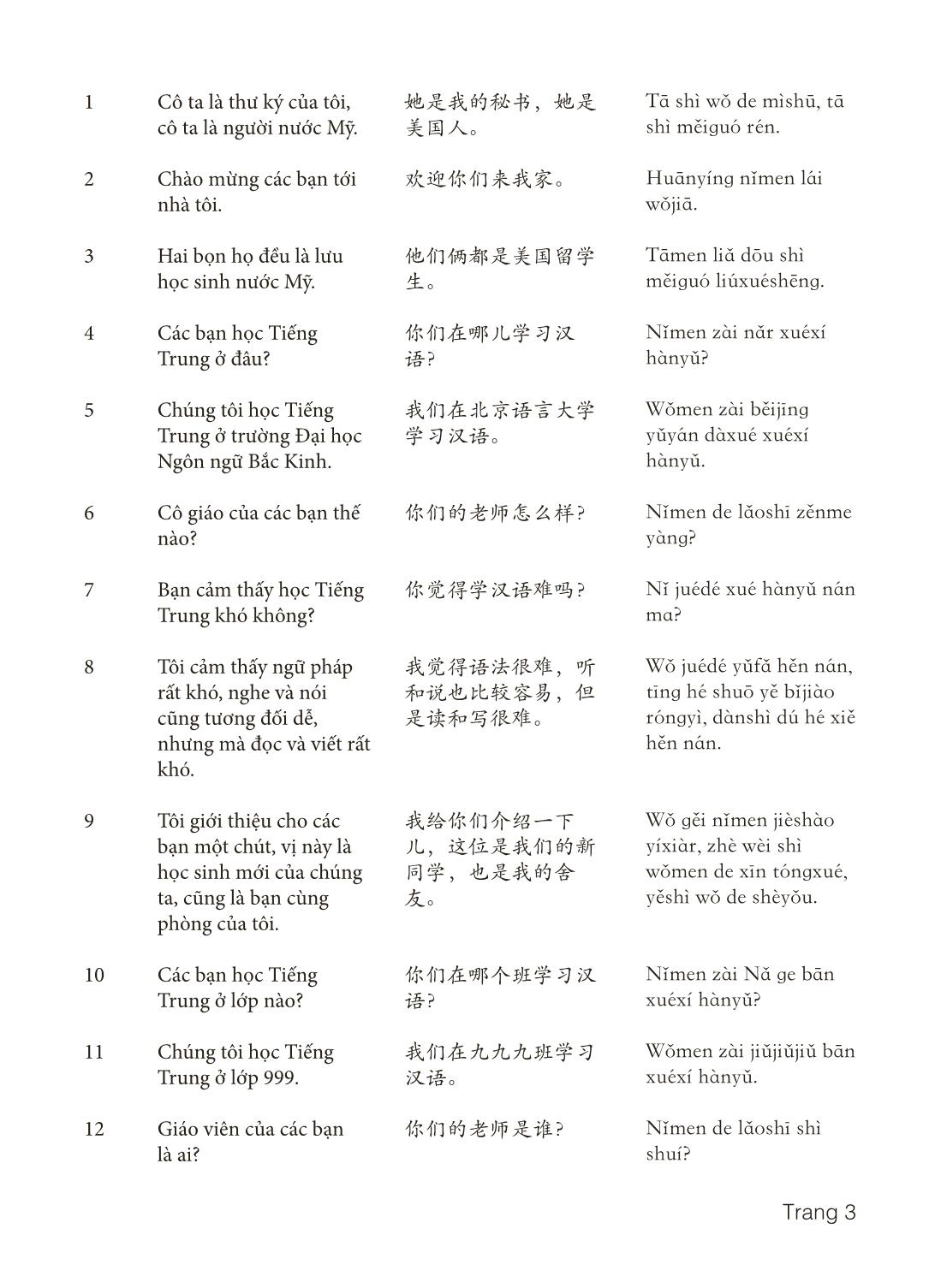 3000 Câu đàm thoại tiếng Hoa - Phần 3 trang 3