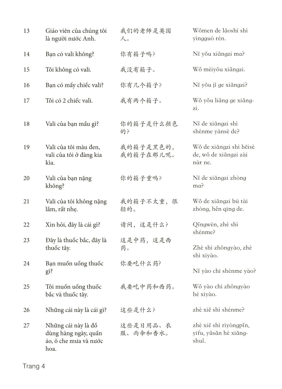 3000 Câu đàm thoại tiếng Hoa - Phần 3 trang 4