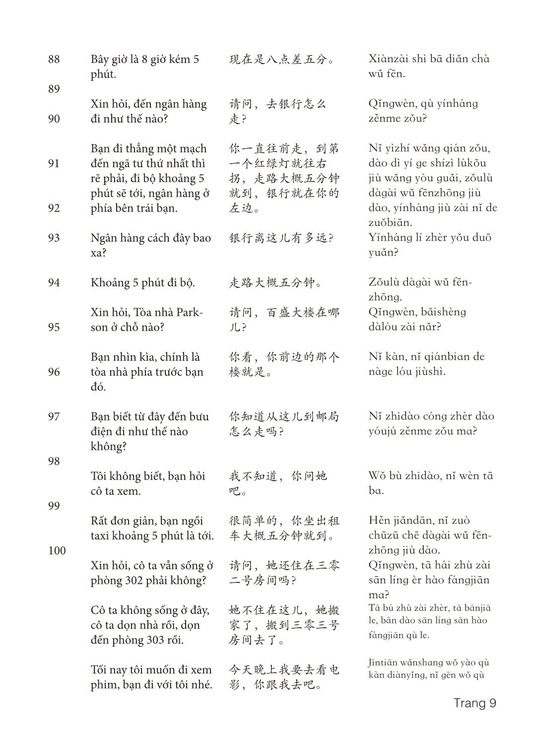 3000 Câu đàm thoại tiếng Hoa - Phần 3 trang 9