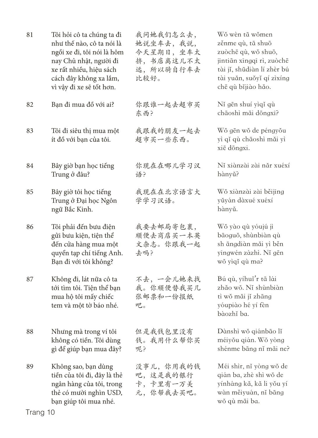 3000 Câu đàm thoại tiếng Hoa - Phần 4 trang 10