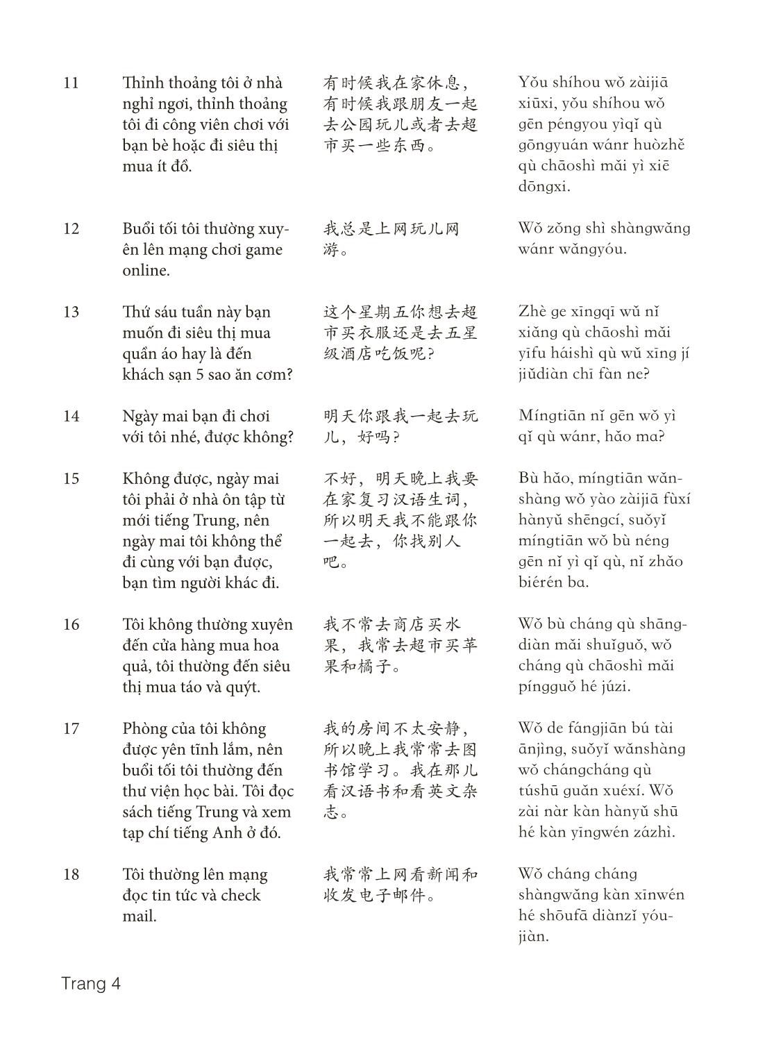 3000 Câu đàm thoại tiếng Hoa - Phần 4 trang 4