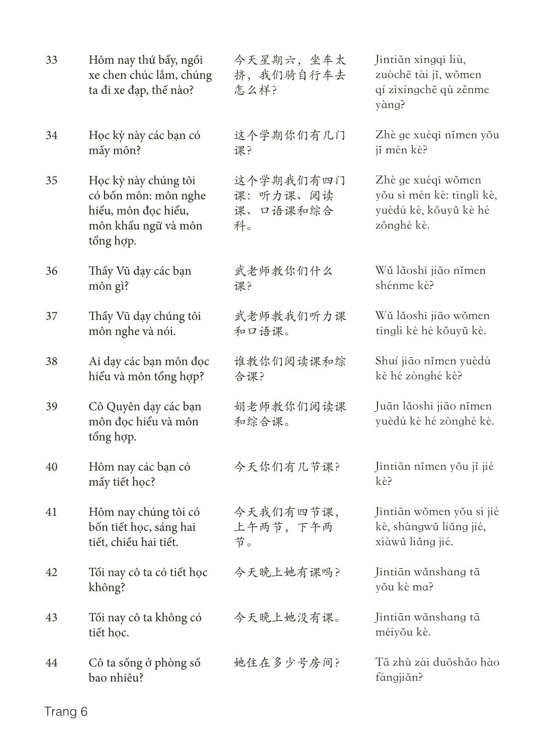 3000 Câu đàm thoại tiếng Hoa - Phần 4 trang 6