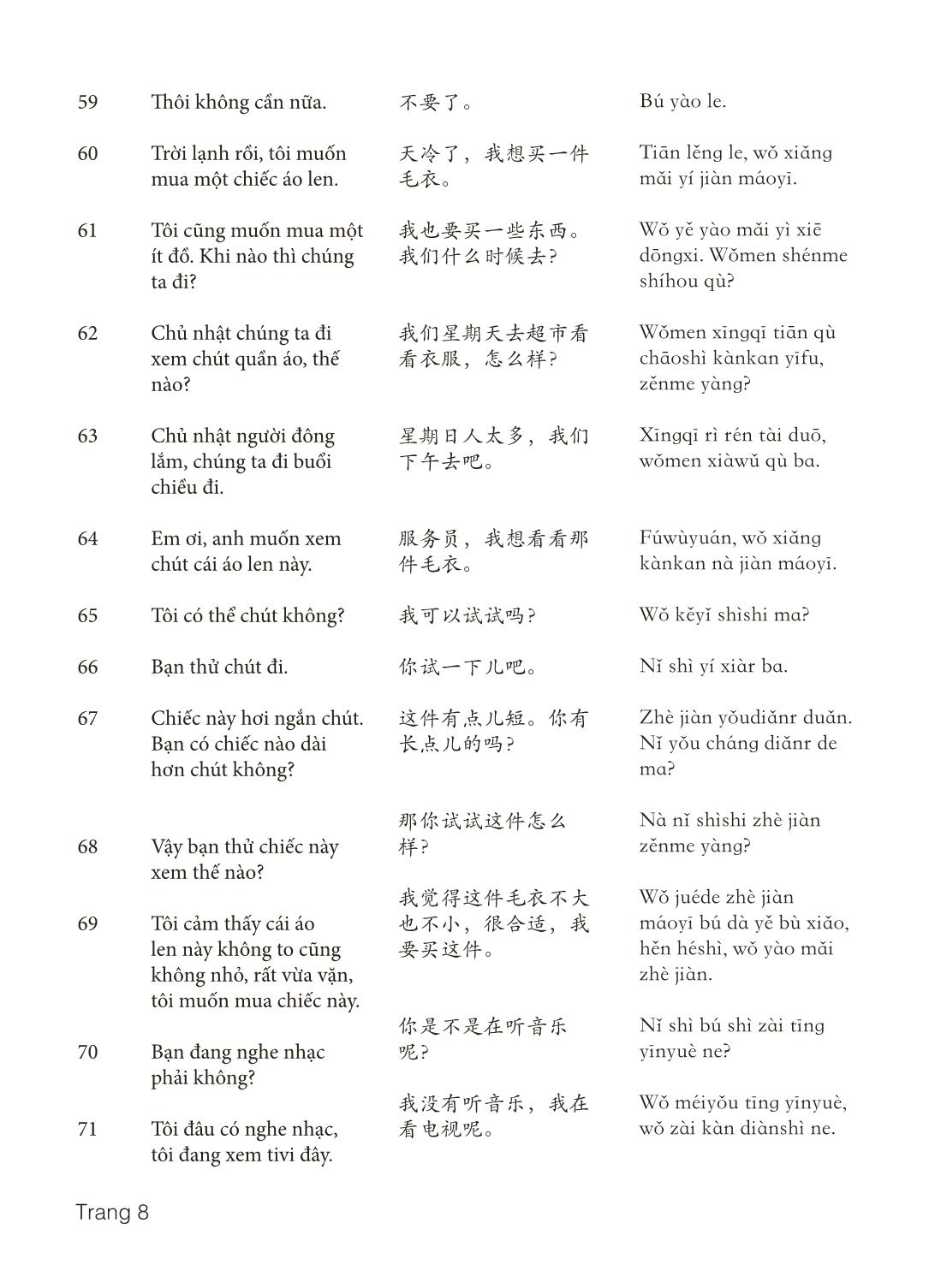 3000 Câu đàm thoại tiếng Hoa - Phần 4 trang 8