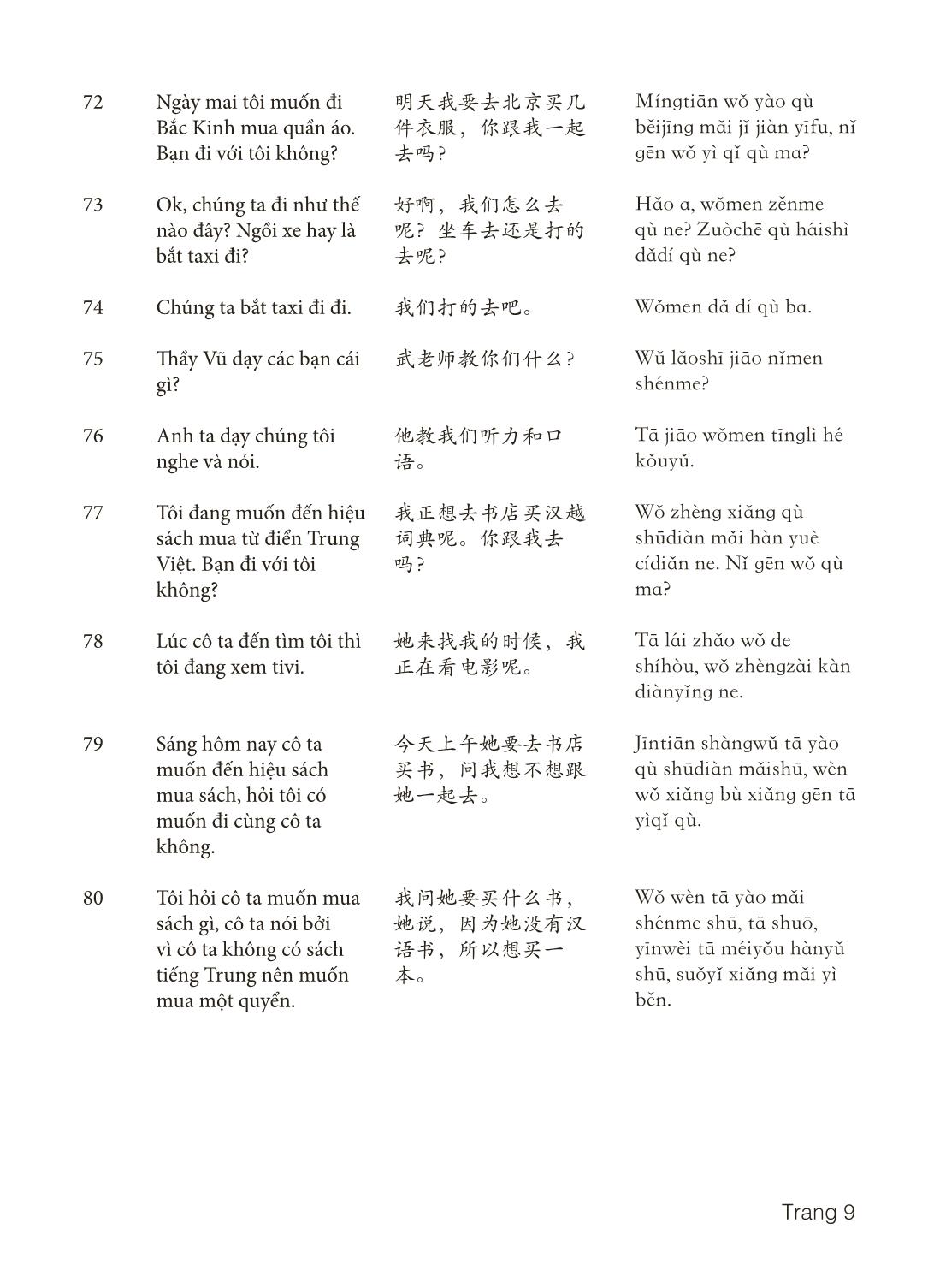 3000 Câu đàm thoại tiếng Hoa - Phần 4 trang 9