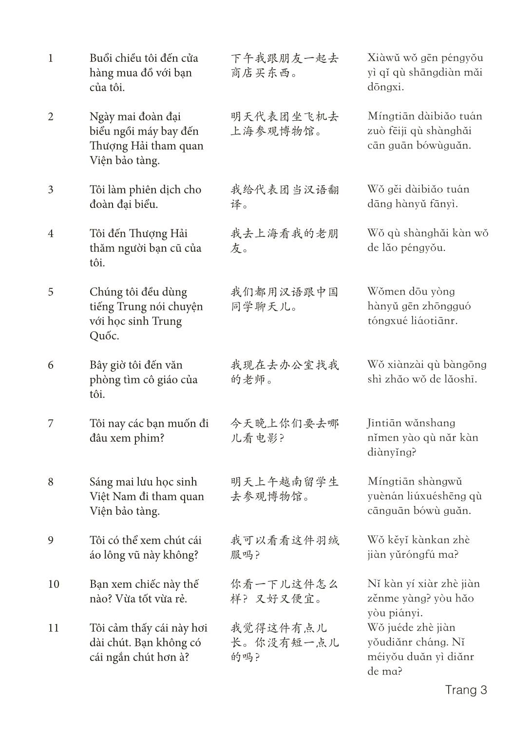 3000 Câu đàm thoại tiếng Hoa - Phần 5 trang 3