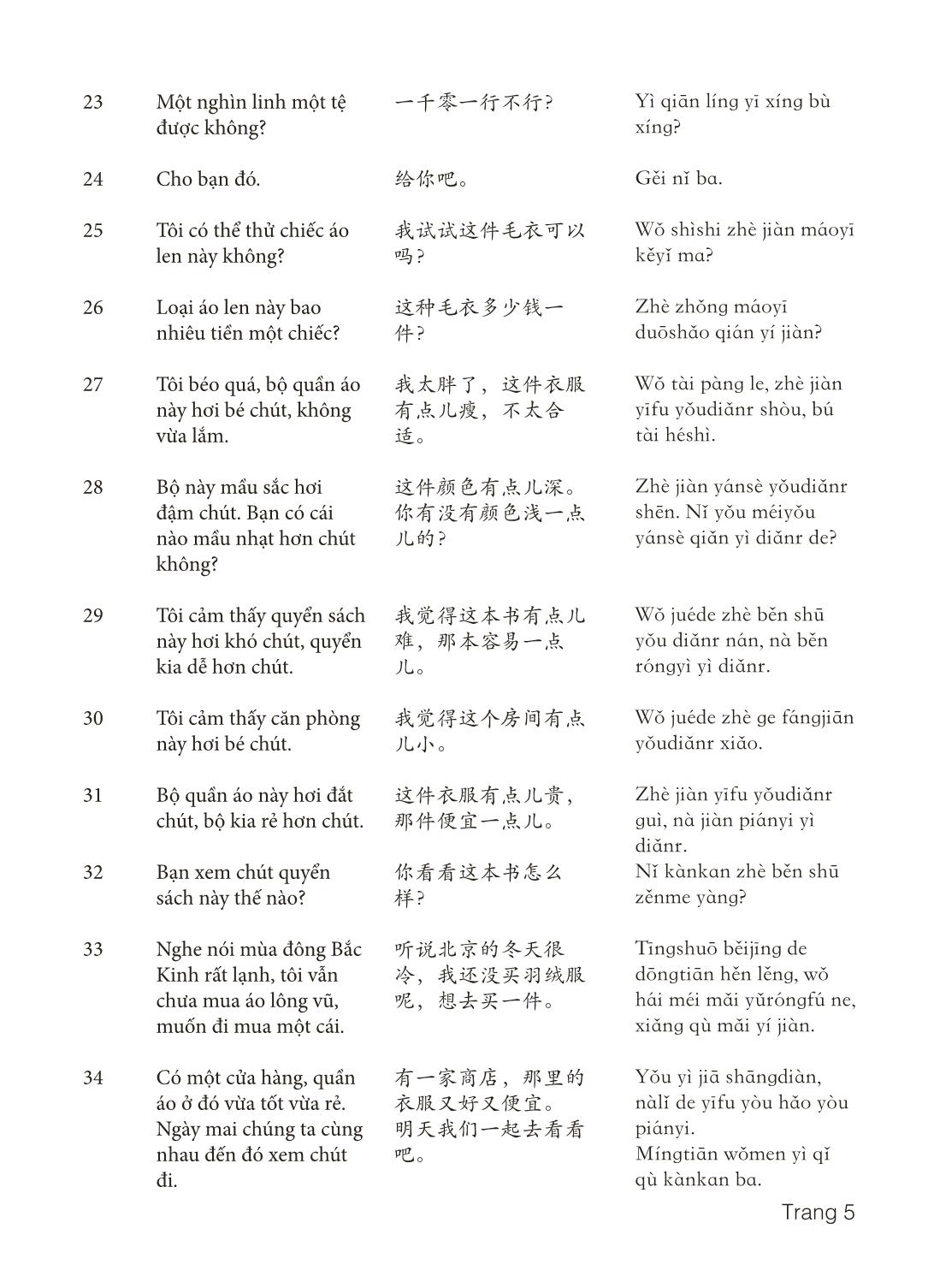 3000 Câu đàm thoại tiếng Hoa - Phần 5 trang 5