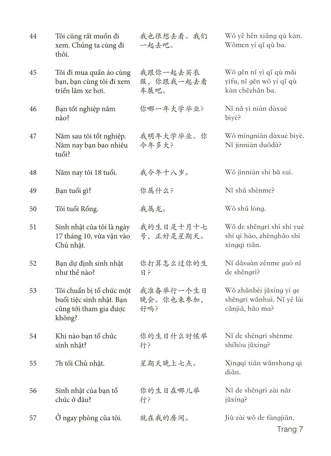 3000 Câu đàm thoại tiếng Hoa - Phần 5 trang 7