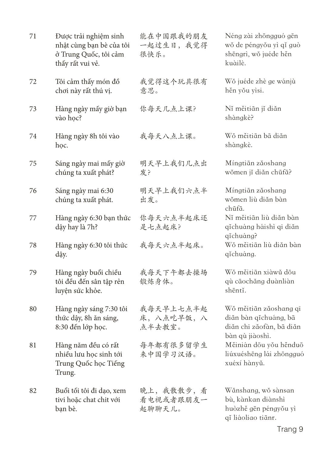 3000 Câu đàm thoại tiếng Hoa - Phần 5 trang 9