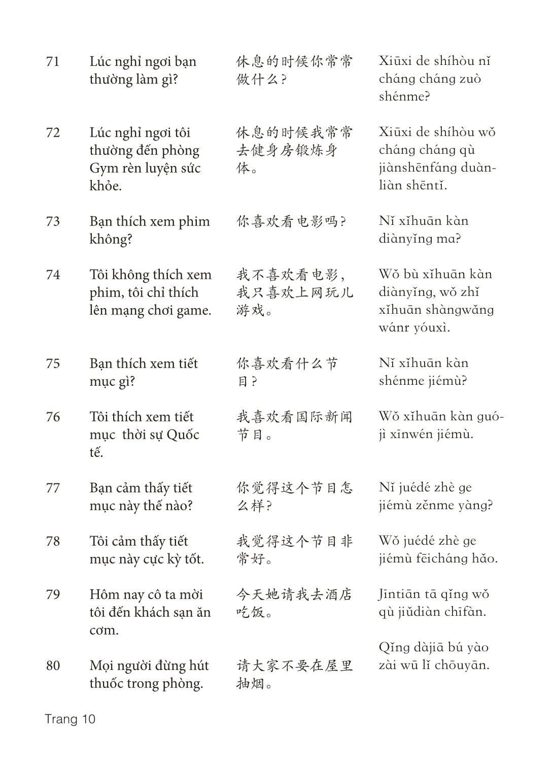 3000 Câu đàm thoại tiếng Hoa - Phần 6 trang 10
