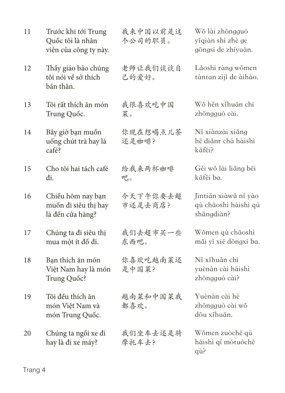 3000 Câu đàm thoại tiếng Hoa - Phần 6 trang 4