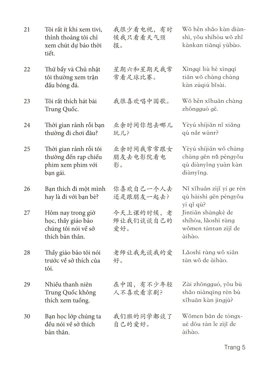 3000 Câu đàm thoại tiếng Hoa - Phần 6 trang 5