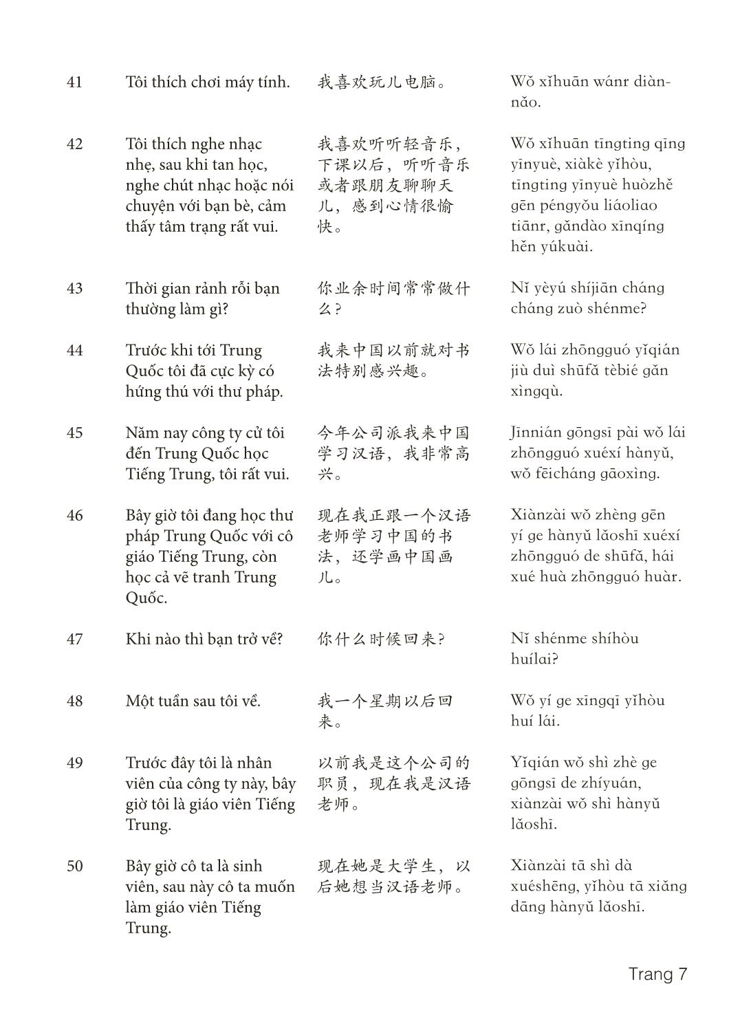 3000 Câu đàm thoại tiếng Hoa - Phần 6 trang 7