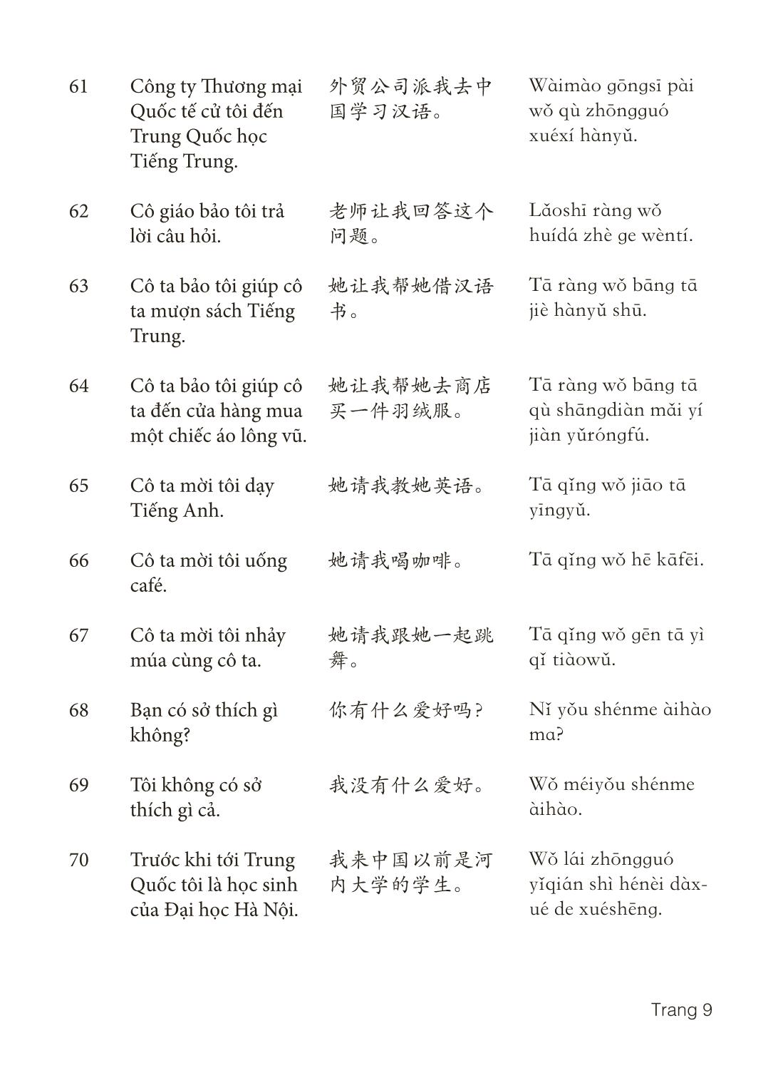 3000 Câu đàm thoại tiếng Hoa - Phần 6 trang 9