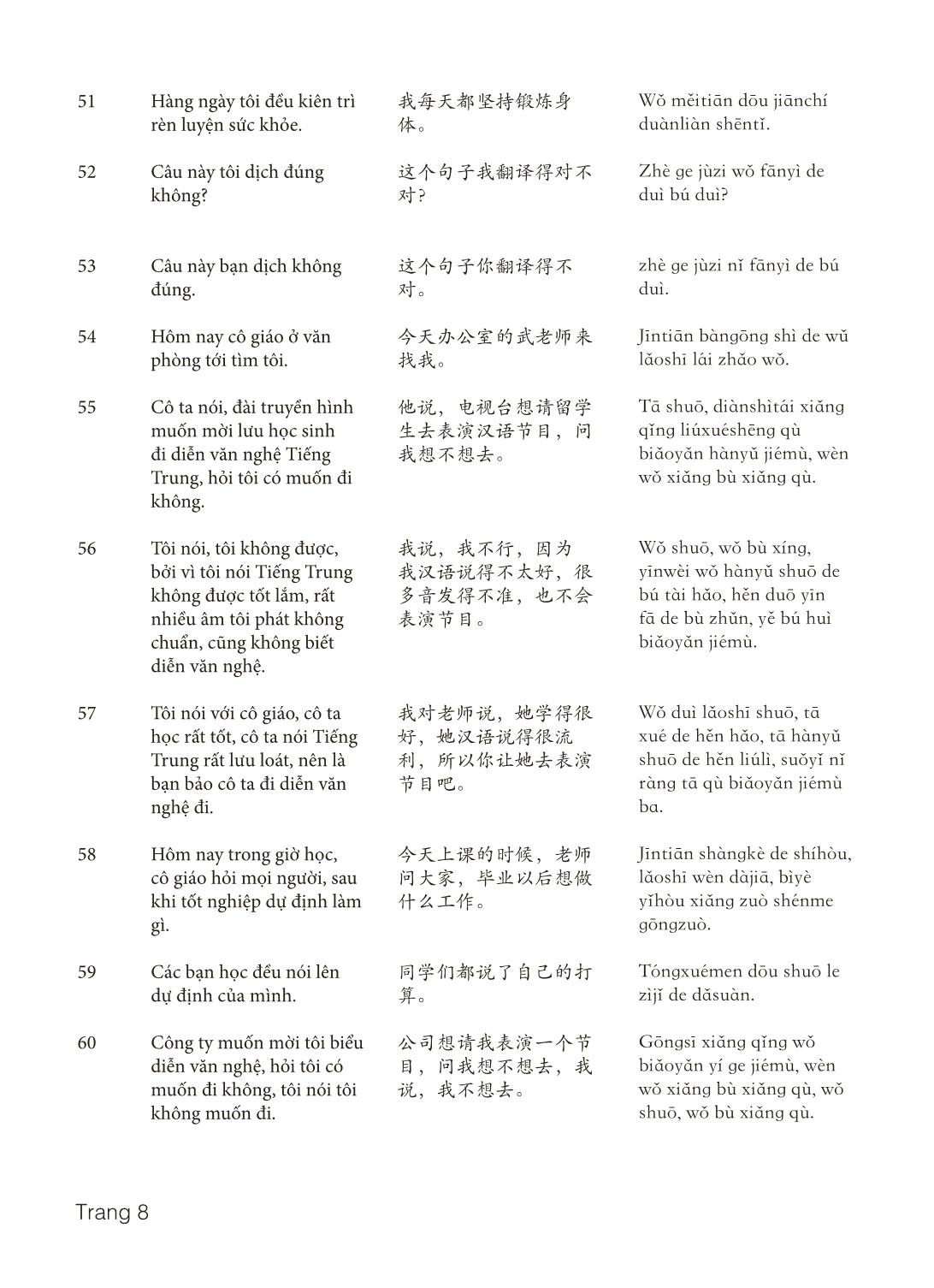3000 Câu đàm thoại tiếng Hoa - Phần 8 trang 8