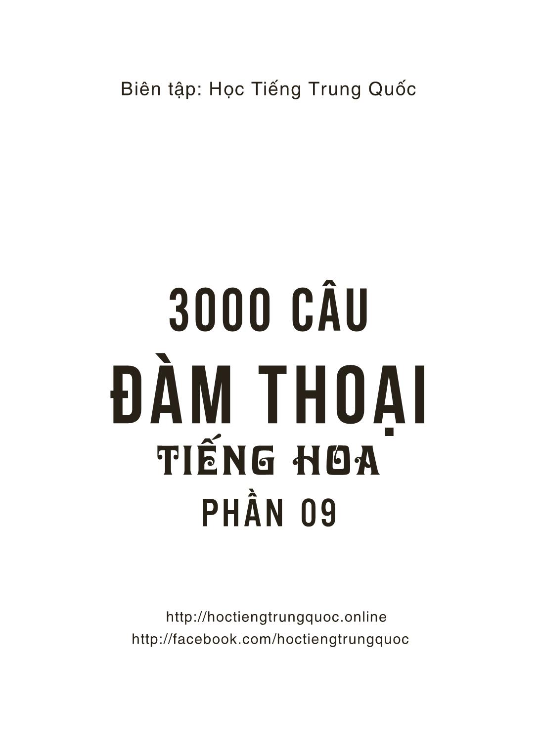 3000 Câu đàm thoại tiếng Hoa - Phần 9 trang 2