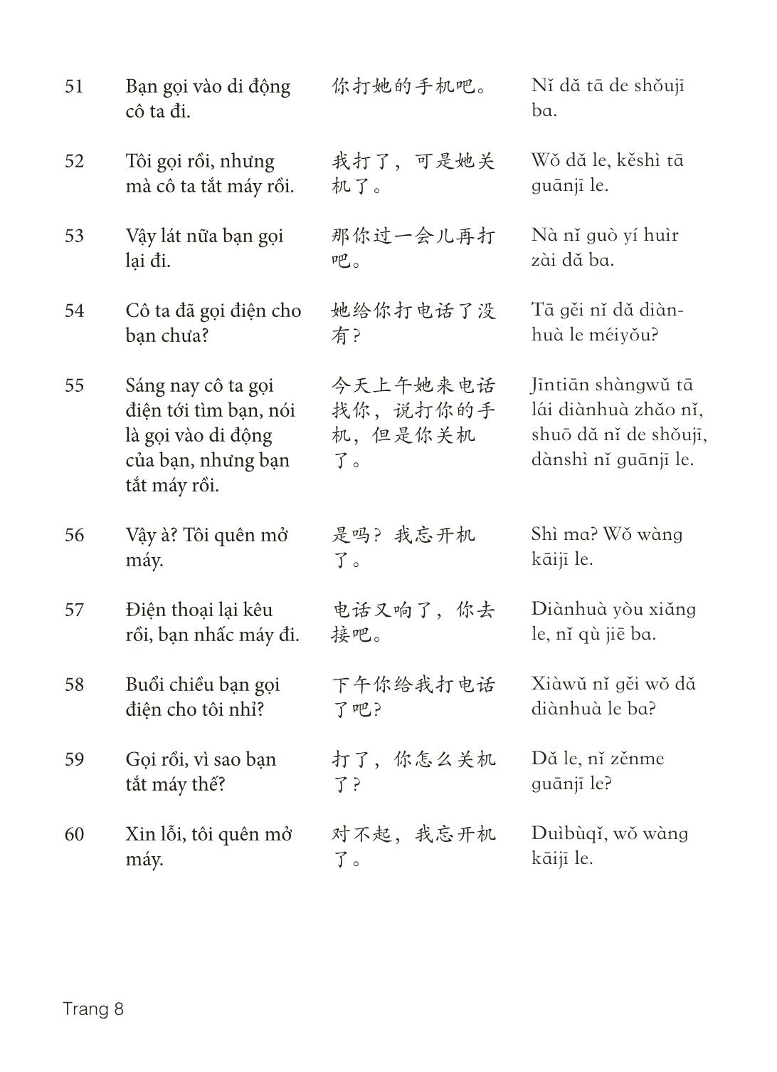 3000 Câu đàm thoại tiếng Hoa - Phần 9 trang 8