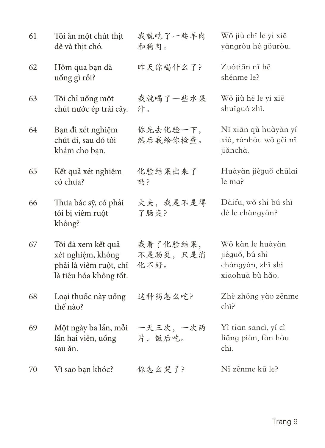 3000 Câu đàm thoại tiếng Hoa - Phần 10 trang 9