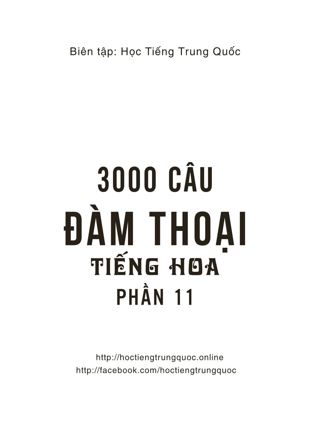 3000 Câu đàm thoại tiếng Hoa - Phần 11 trang 2