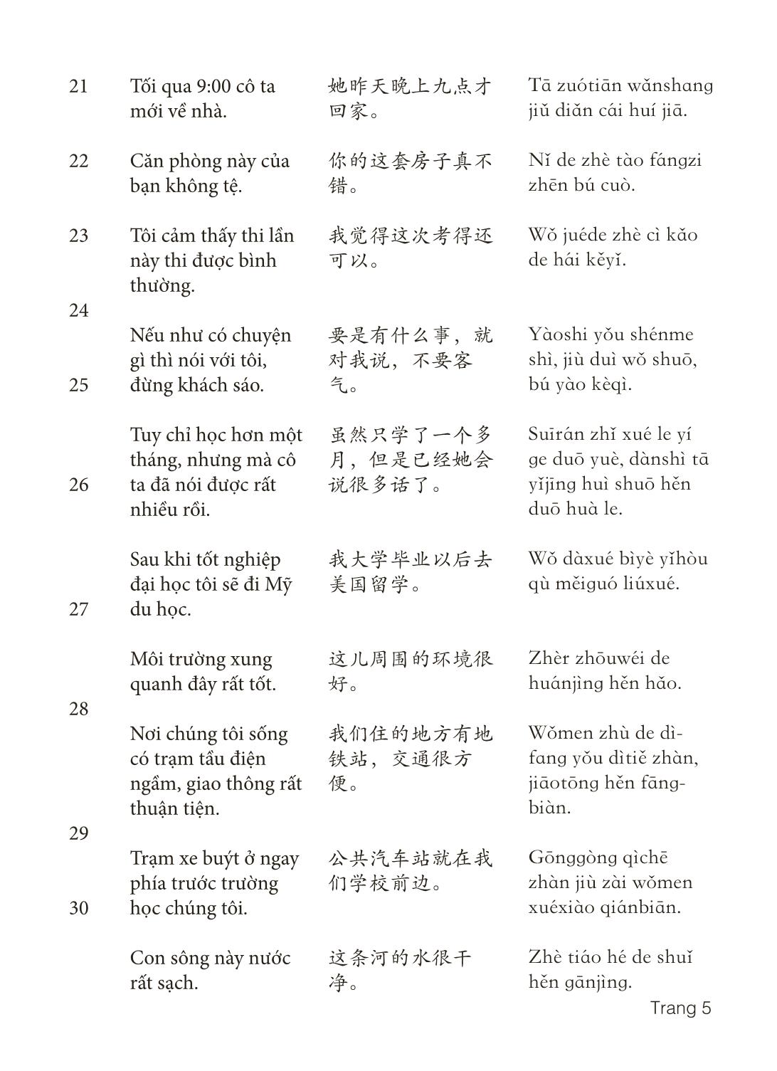 3000 Câu đàm thoại tiếng Hoa - Phần 11 trang 5