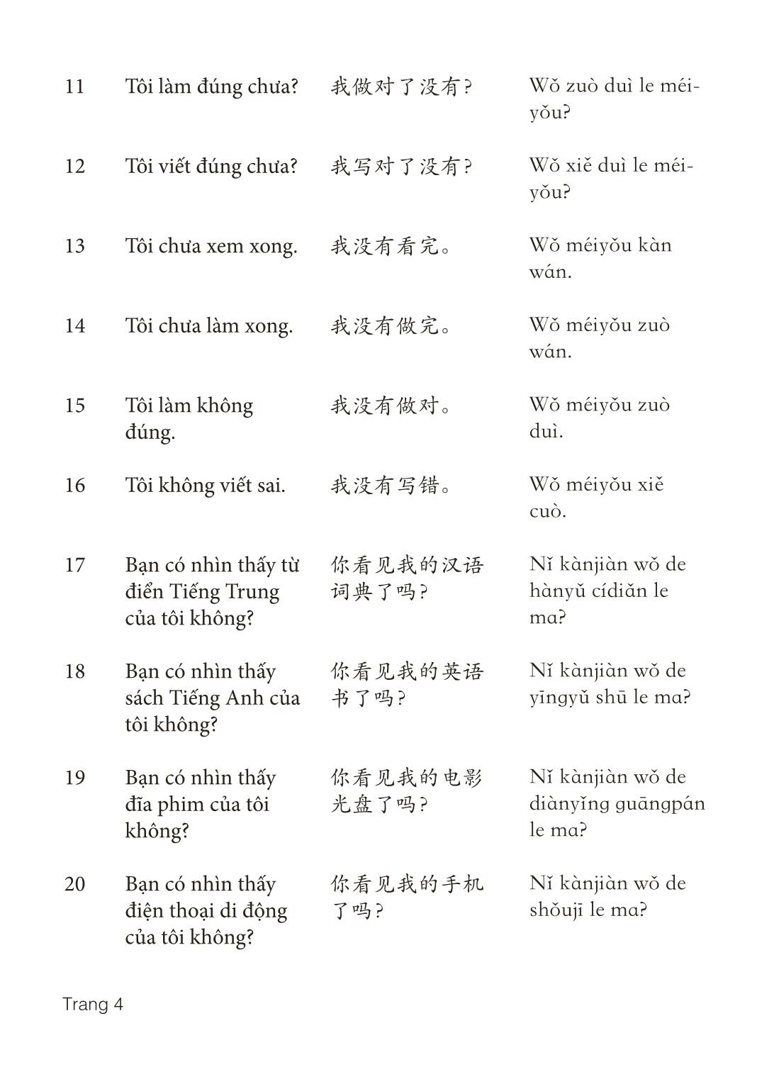 3000 Câu đàm thoại tiếng Hoa - Phần 12 trang 4