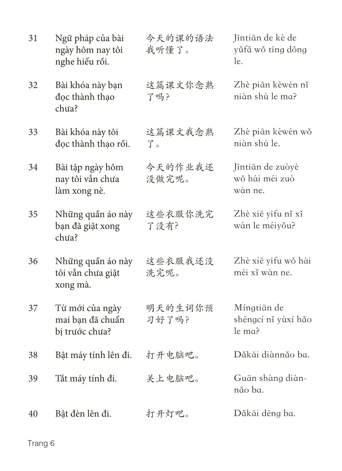 3000 Câu đàm thoại tiếng Hoa - Phần 12 trang 6