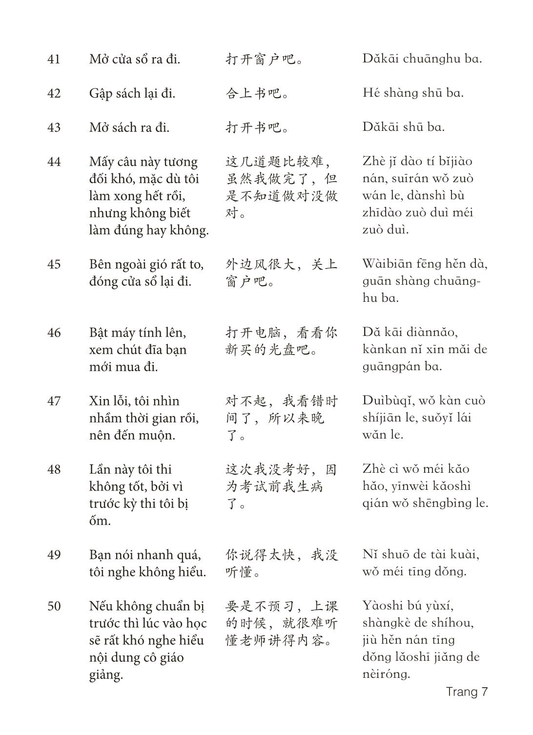 3000 Câu đàm thoại tiếng Hoa - Phần 12 trang 7