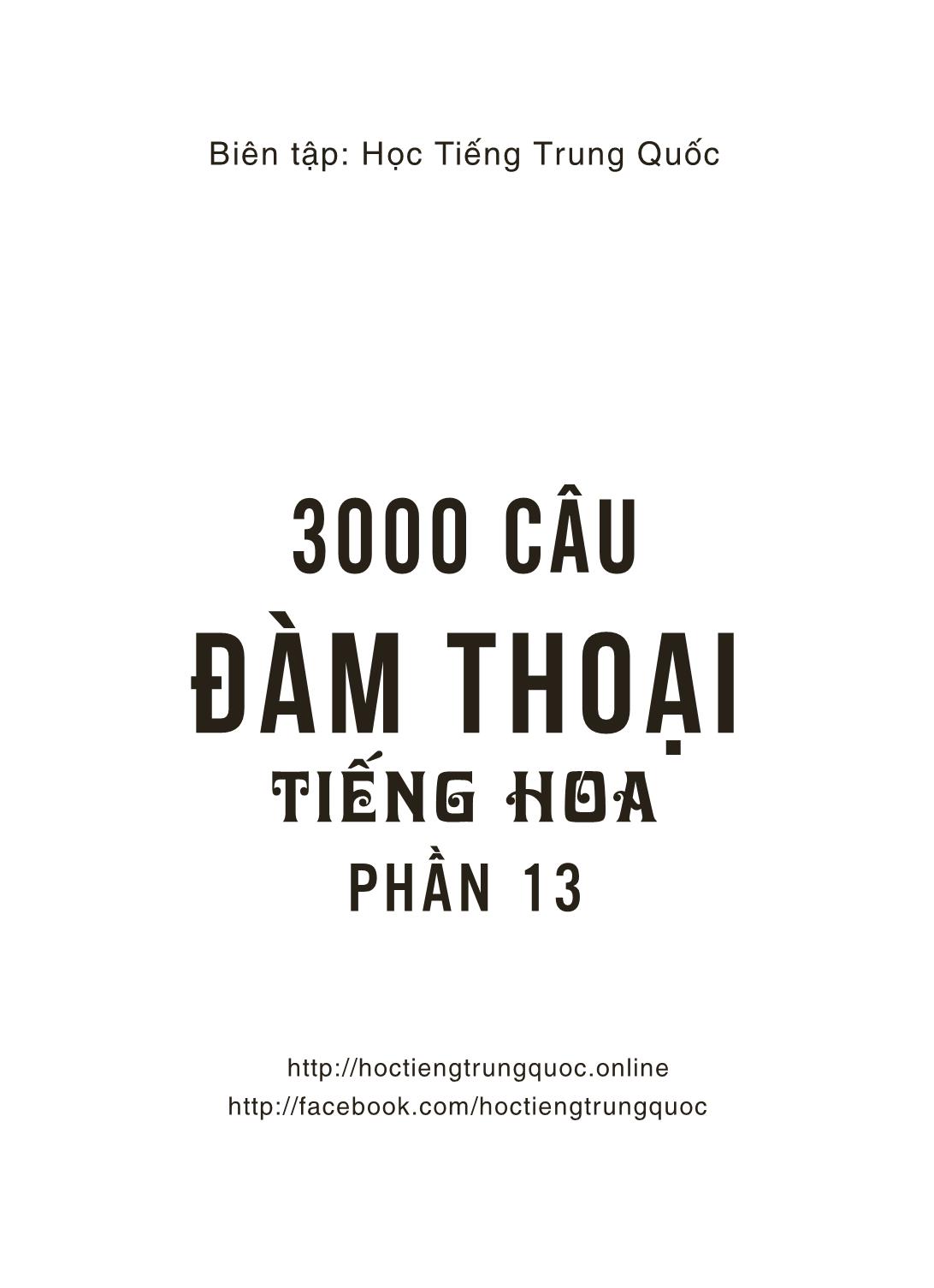 3000 Câu đàm thoại tiếng Hoa - Phần 13 trang 2