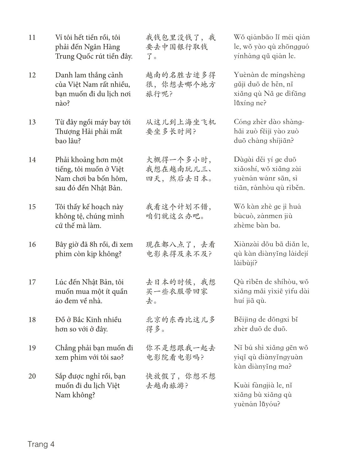 3000 Câu đàm thoại tiếng Hoa - Phần 15 trang 4
