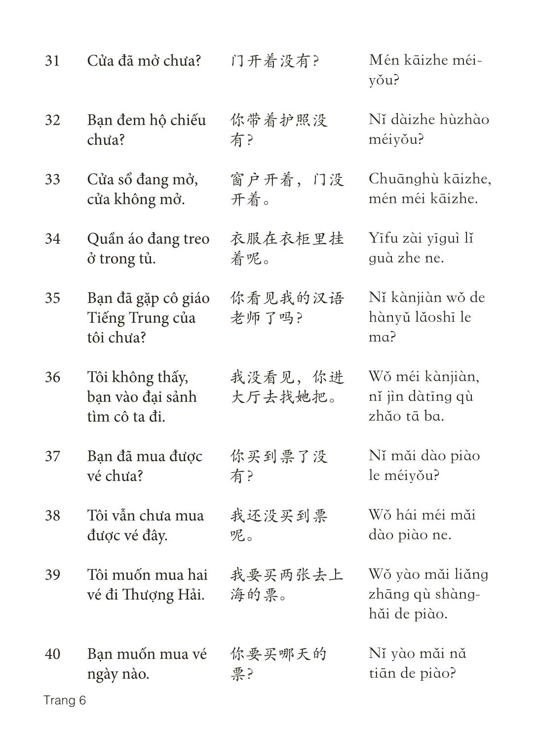 3000 Câu đàm thoại tiếng Hoa - Phần 15 trang 6