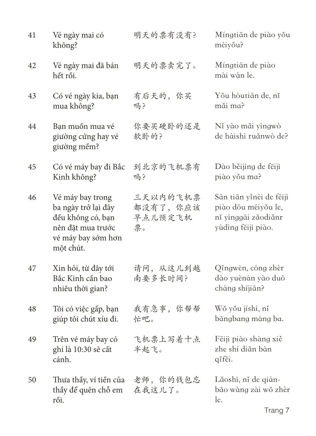 3000 Câu đàm thoại tiếng Hoa - Phần 15 trang 7