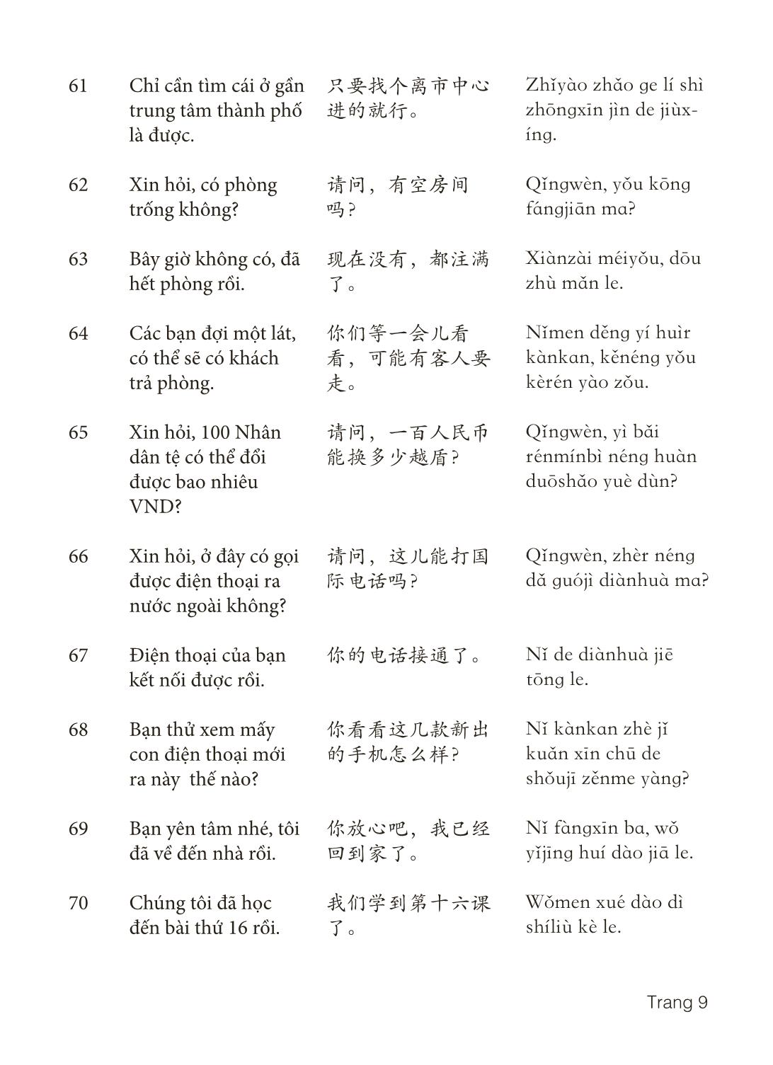 3000 Câu đàm thoại tiếng Hoa - Phần 15 trang 9