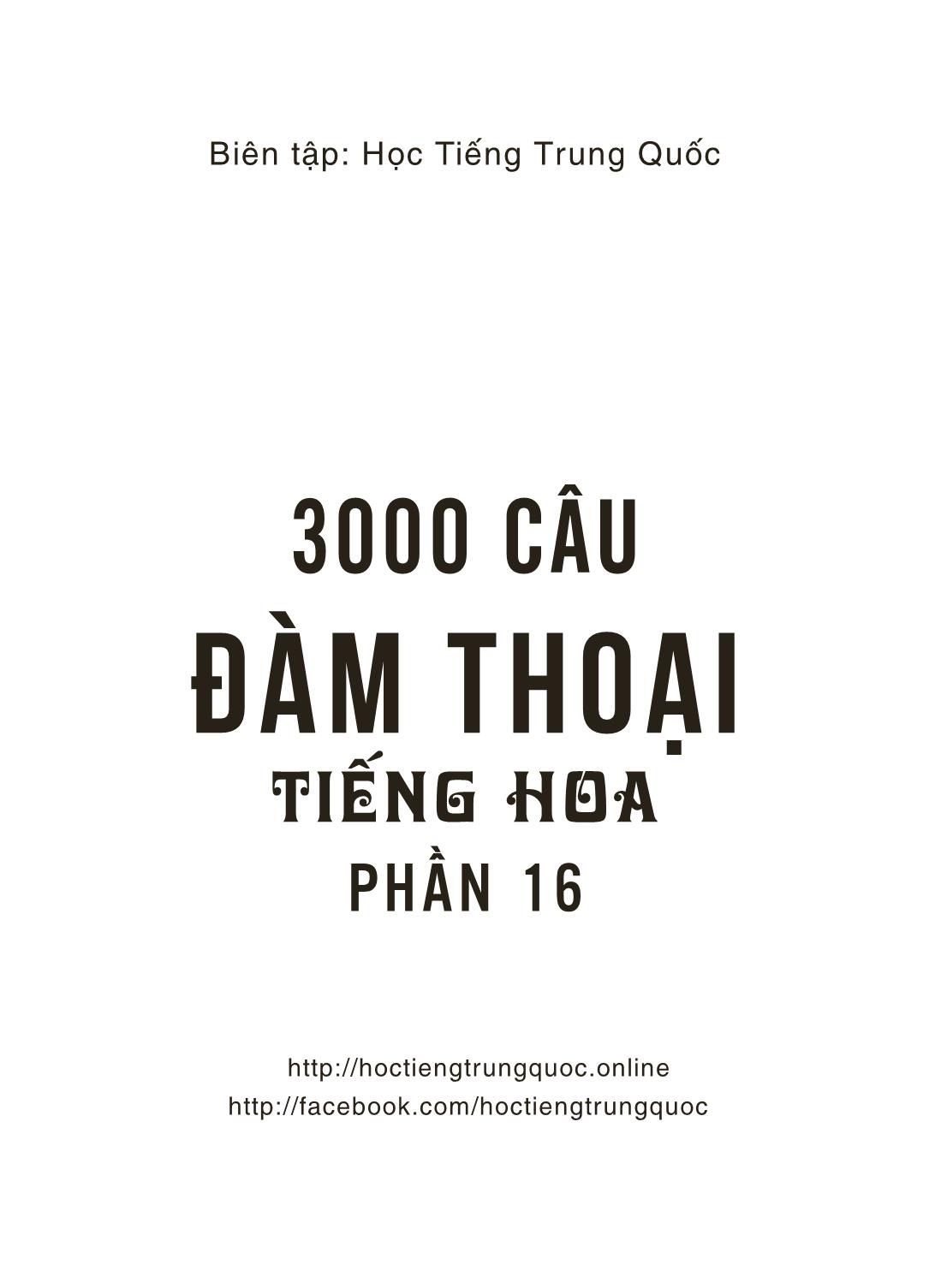 3000 Câu đàm thoại tiếng Hoa - Phần 16 trang 2