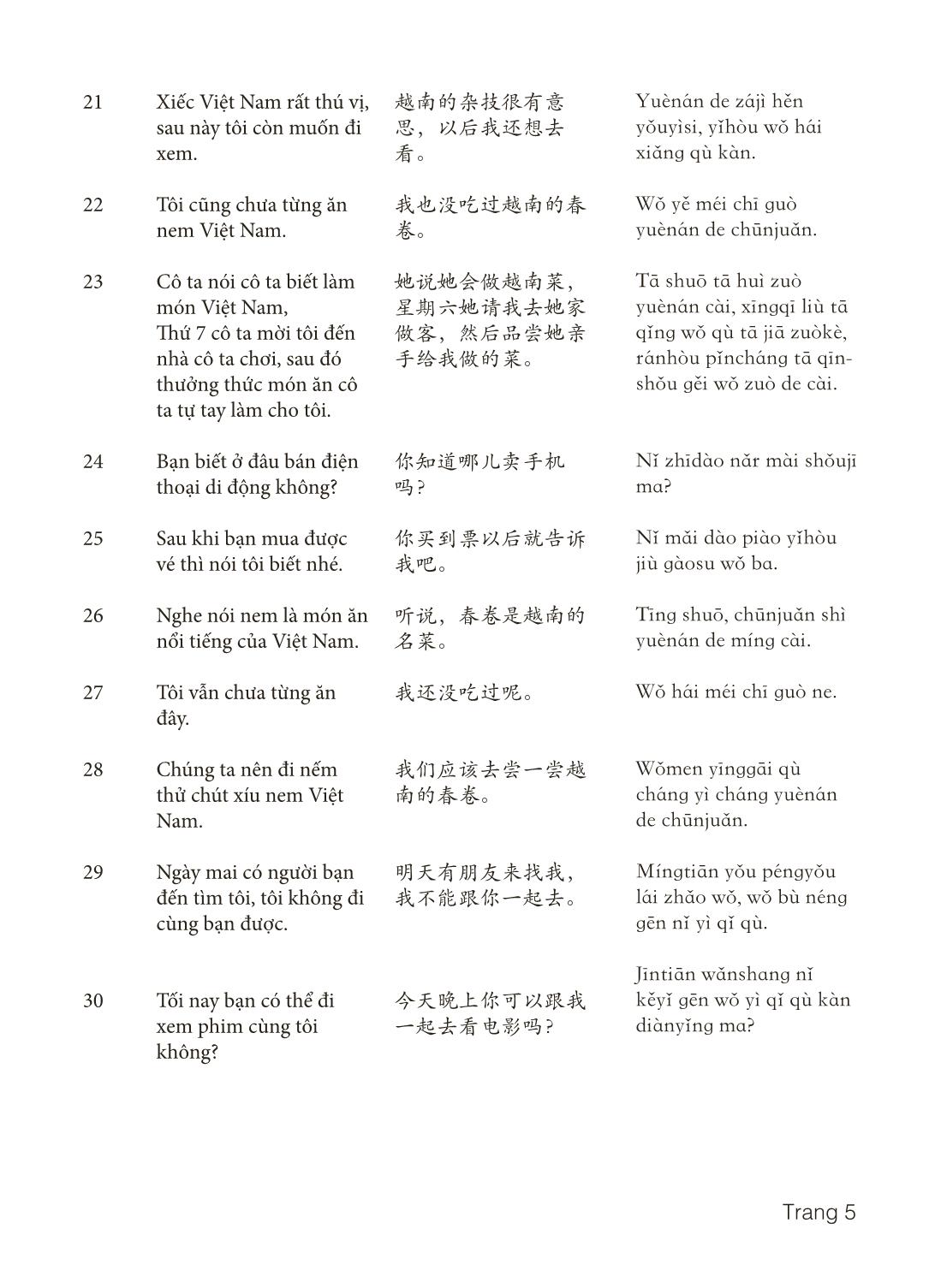 3000 Câu đàm thoại tiếng Hoa - Phần 16 trang 5